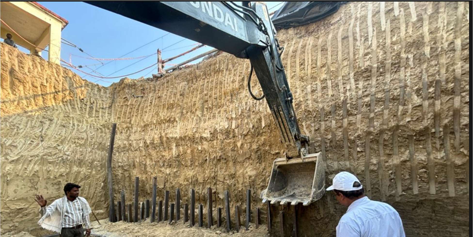Supervised deep excavation for railway underpass works
