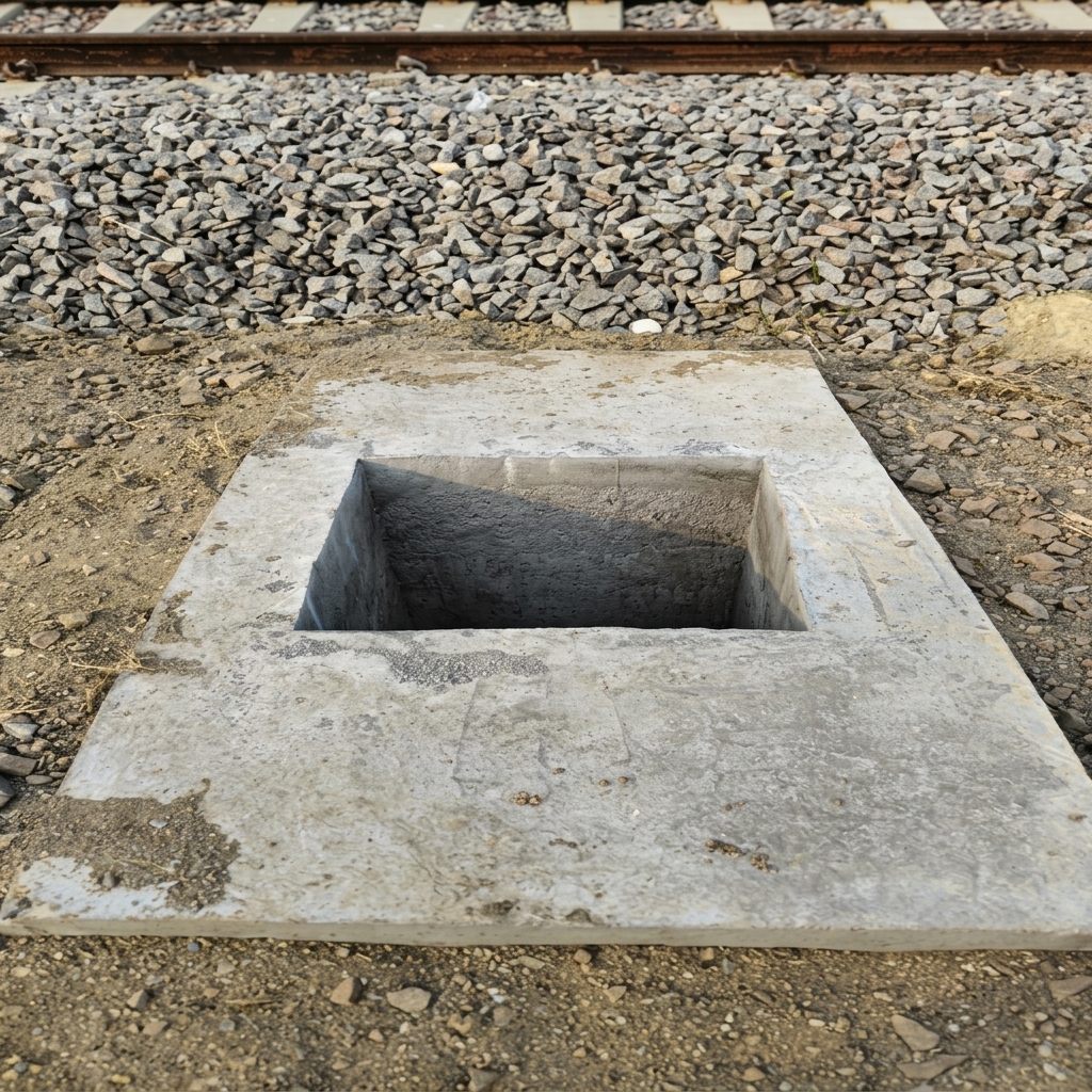Completed railway OHE foundation